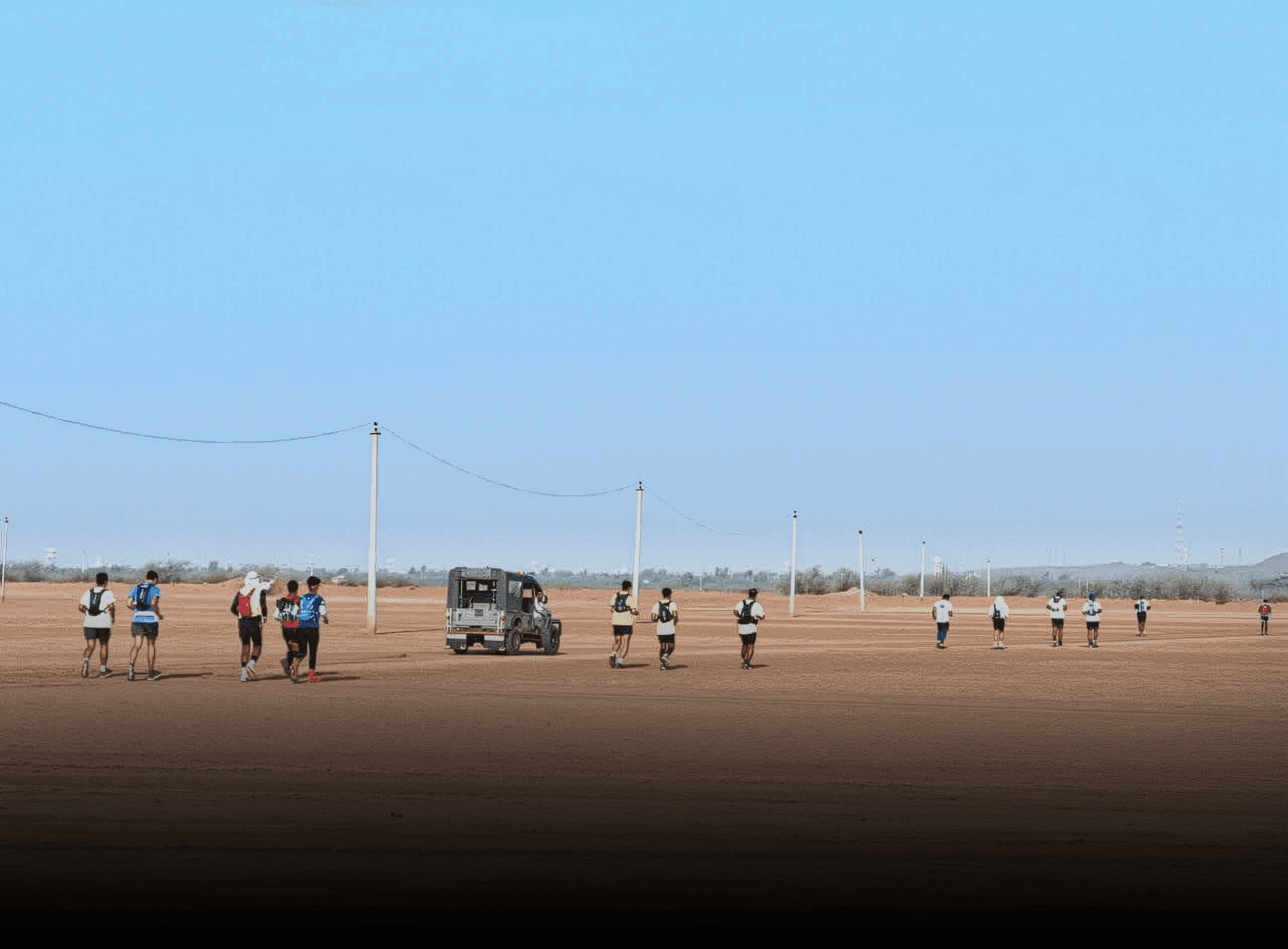 Runner with yellow burst background